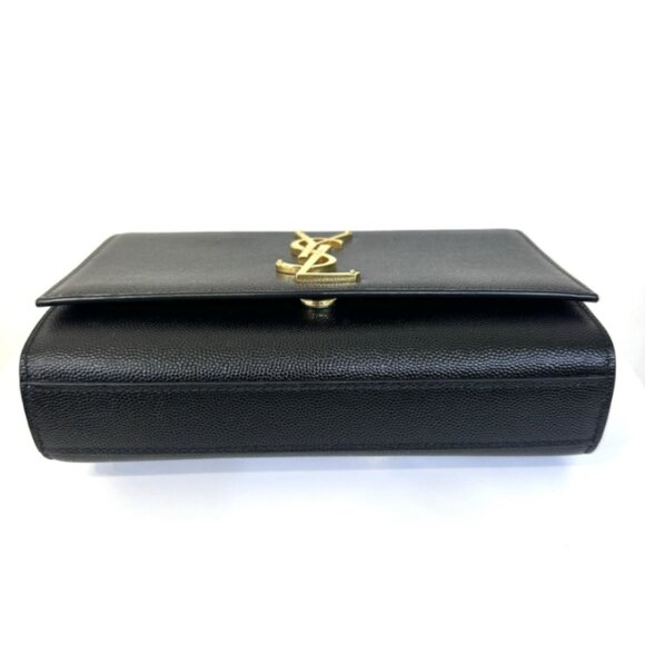 OPEN BOX - Saint Laurent Black Grain de Poudre Monogram Kate Small Shoulder Bag - Picture 4 of 7